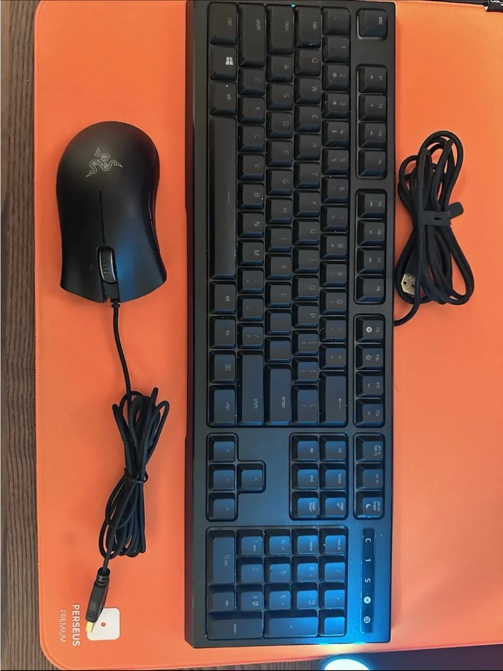Razer Black Gaming Keyboard with Purple Backlighting